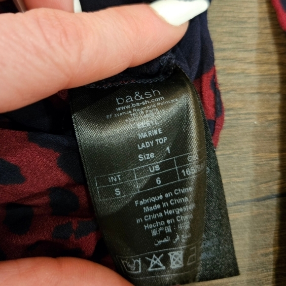 ba&sh Beryl Top Marine Button Down Blouse - Size 1 (US Size 6) - Picture 15 of 16